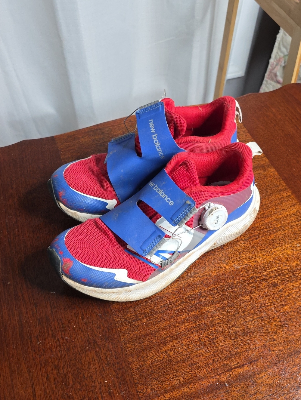 New Balance Kids Red and Blue Hook-and-Loop Sneakers